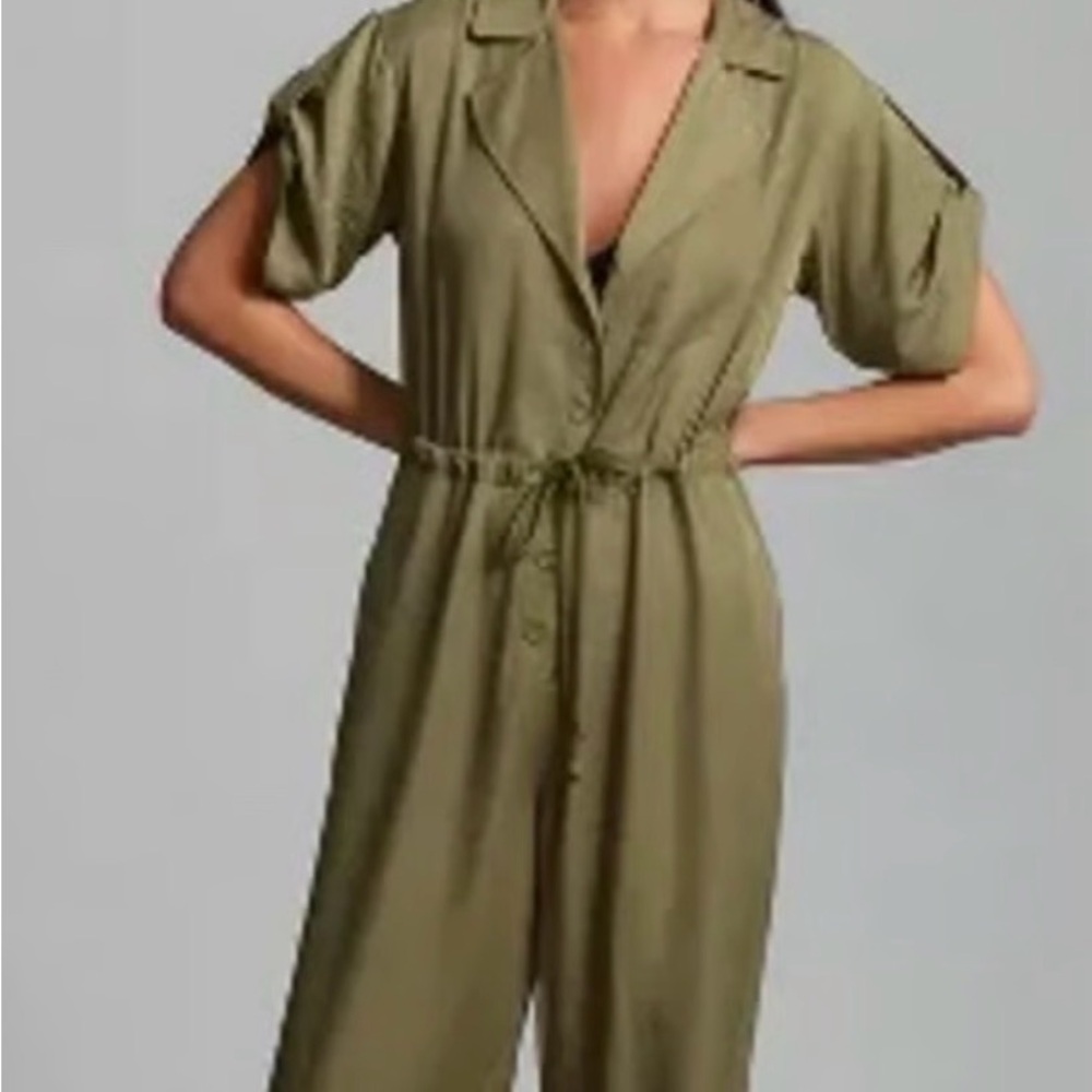 Anthropologie Olive Green Jumpsuit